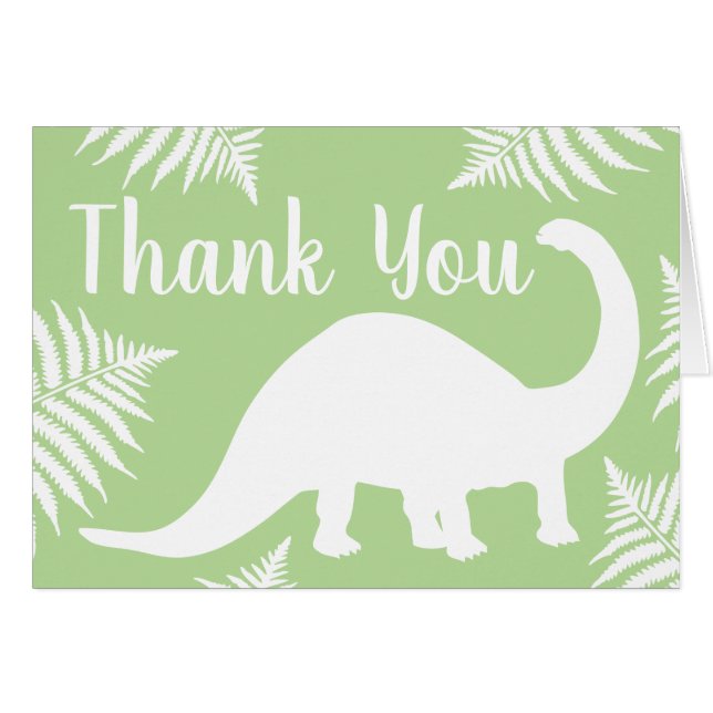 Merci de baby shower de dinosaure de brontosaure (Devant horizontal)