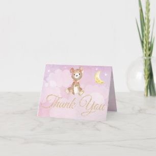 Merci de Baby shower de la fille d'ours en peluche