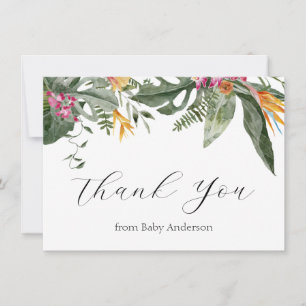 Merci de Baby shower de l'Aloha floral tropical