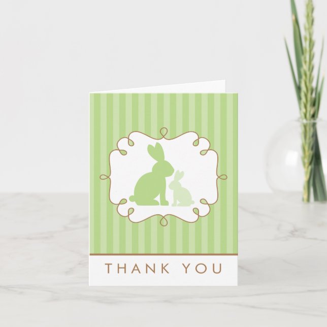 Merci de Baby shower de lapins doux (Devant)