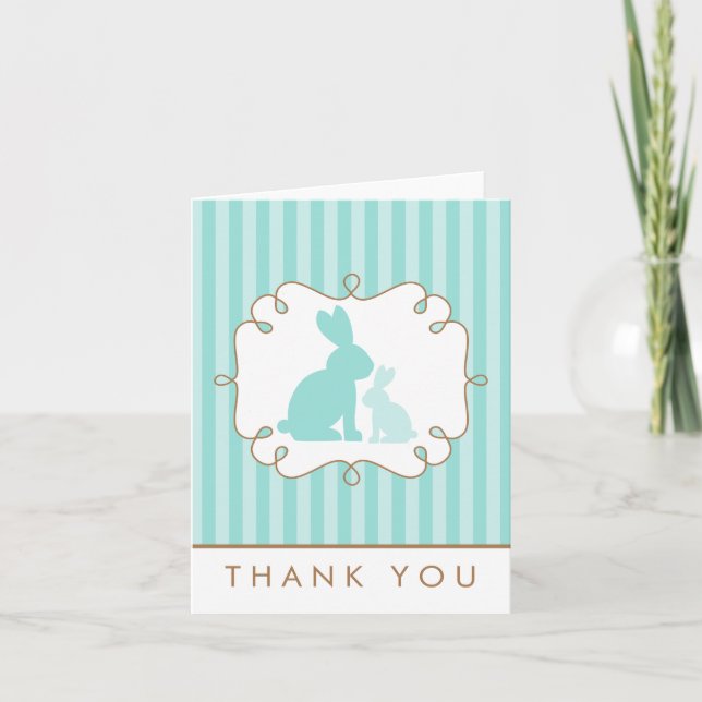 Merci de Baby shower de lapins doux (Devant)