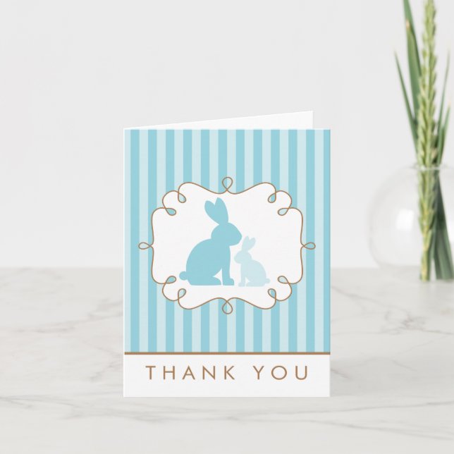 Merci de Baby shower de lapins doux (Devant)