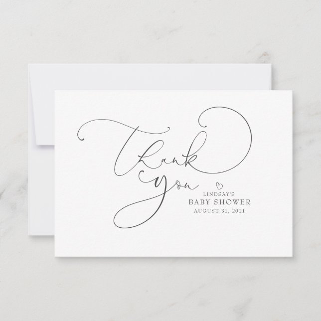 Merci de Baby shower de script de couleur modifiab (Devant)