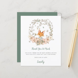 Merci de Baby shower de taille Fox mûre du budget