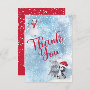 Merci de Baby shower d'hiver Penguin Snowman