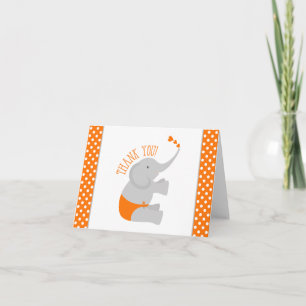 Merci de Baby shower doux à base d'éléphant gris o
