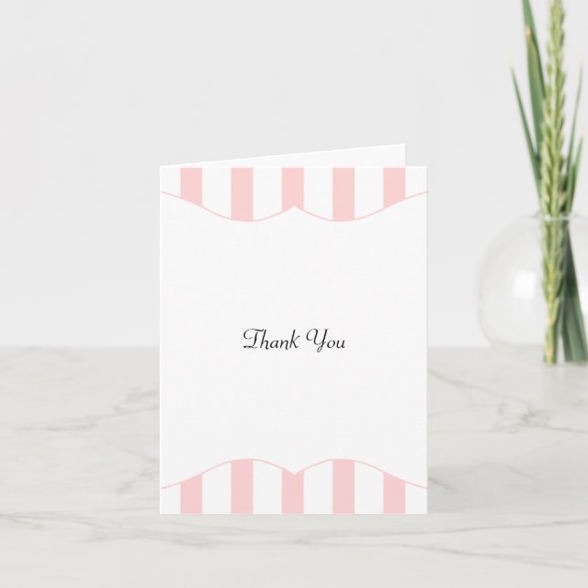 Merci de Baby shower en bande rose et blanc (Devant)