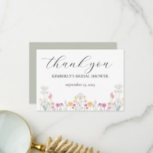 Merci de Baby shower Fleur sauvage de printemps co