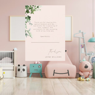 Merci de Baby shower Ivy Blush Message