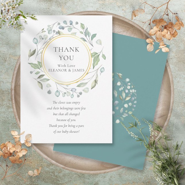 Merci de Baby shower Laurel Garland (Laurel Garland Baby Shower Thank You Poem)