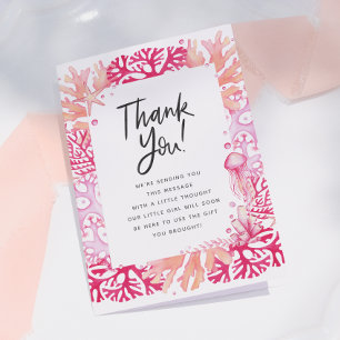 Merci de Baby shower marin de corail rose