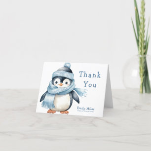Merci de Baby shower pour garçon d'hiver Penguin