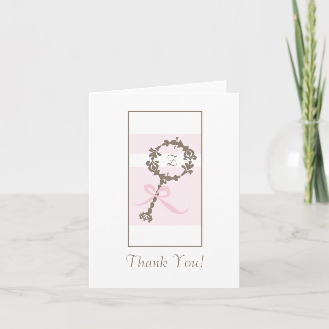 Merci de baby shower - Roche rose (Devant)