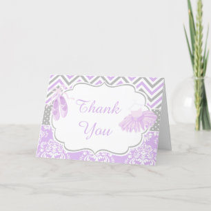 Merci de Ballerina violet et gris Chevron