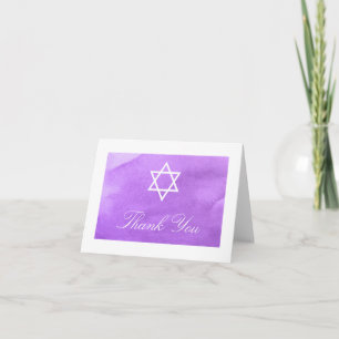 Merci de Bat mitzvah d'aquarelle violet