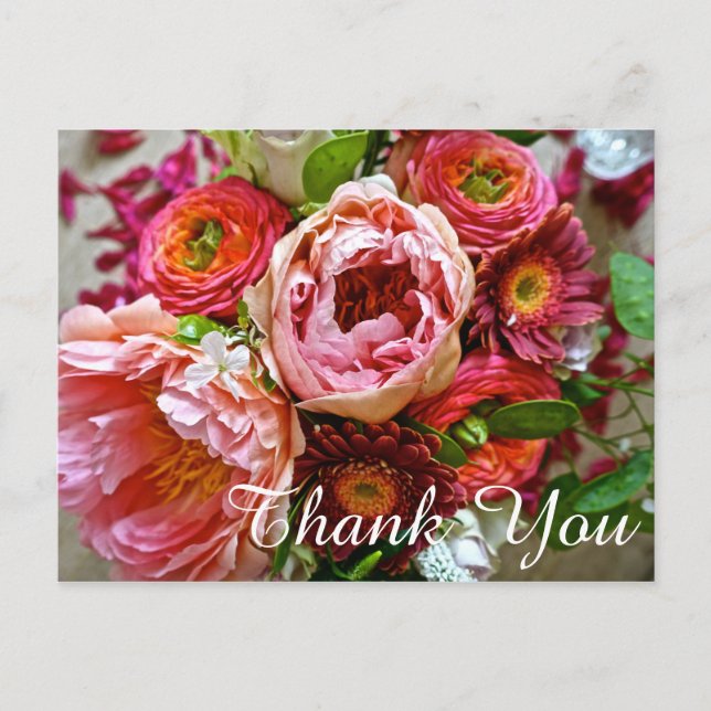 Merci de bouquet floral, Carte postale (Devant)