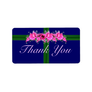Merci de bouquet rose - étiquettes