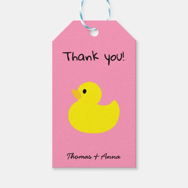 Merci de canard jaune, étiquettes cadeaux couleur  (Devant)