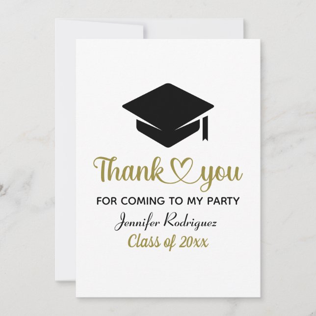Merci De Cap De Diplôme Pour Être Venu À Mon Parti (Devant)