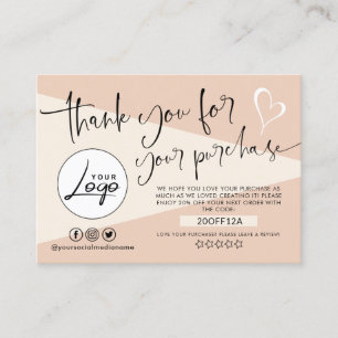 Merci de Carte de visite de l'ordre de crème mode