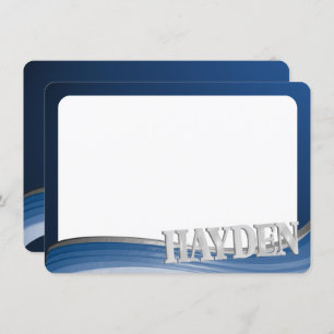 Merci de carte plat en acier avec nom