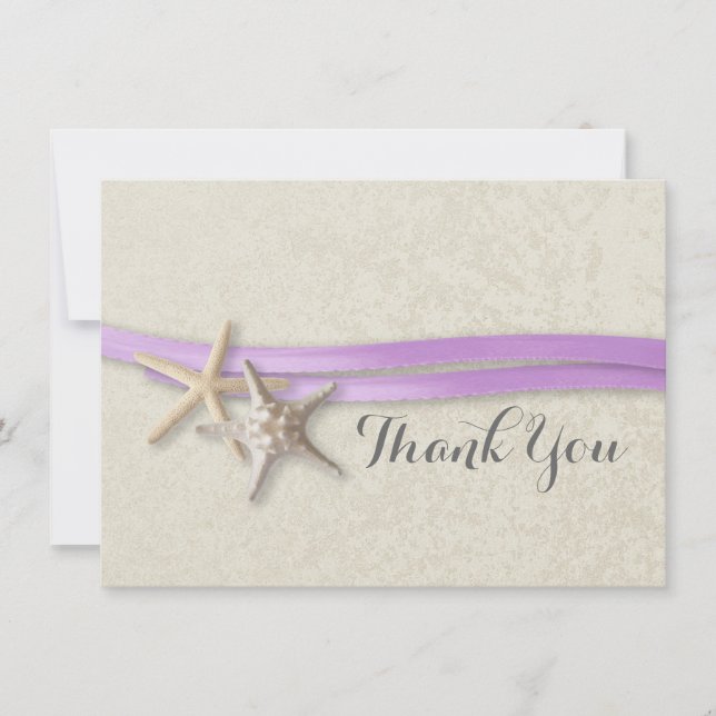 Merci de carte plat Starfish et Ribbon (Devant)