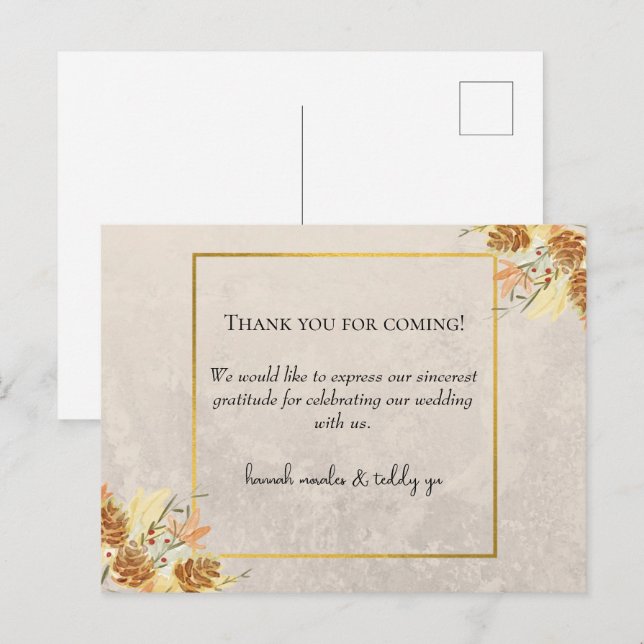 Merci de carte postale pour venir! (Devant / Derrière)