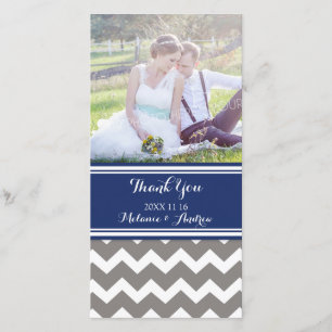 Merci de Chevron de gris bleu épousant des cartes