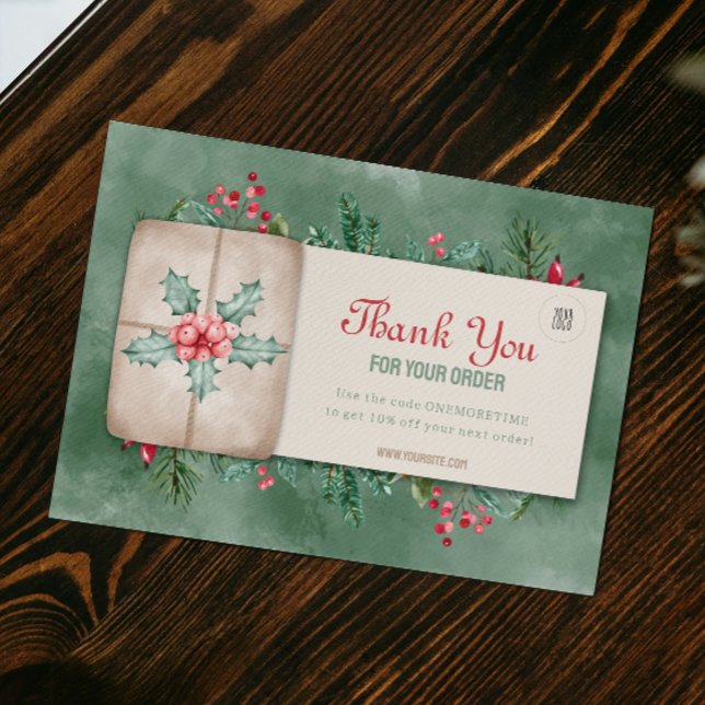 Merci de commander Vintage Retro Green Christmas C (Créateur téléchargé)