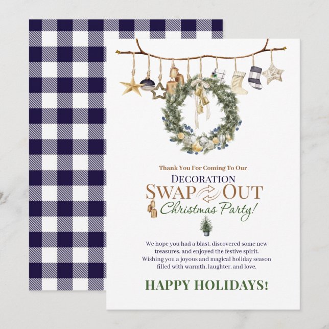 Merci De Décoration Et Carte De Noël (Devant / Derrière)