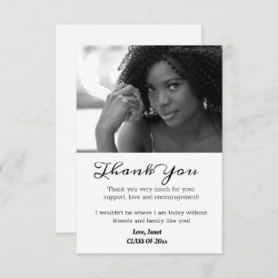 Merci de diplôme en noir et blanc - photo de grade