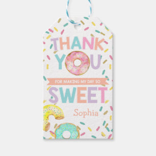Merci de Donut Party Étiquette cadeau Sweet