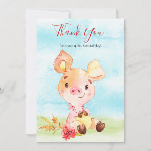 Merci de ferme à piggy d'aquarelle