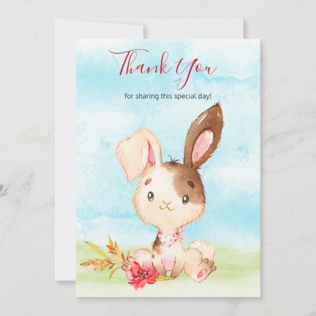 Merci de ferme Bunny Watercolor (Devant)