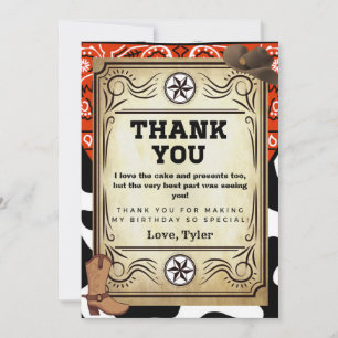 Merci de fête d'anniversaire de Bandana Cowboy
