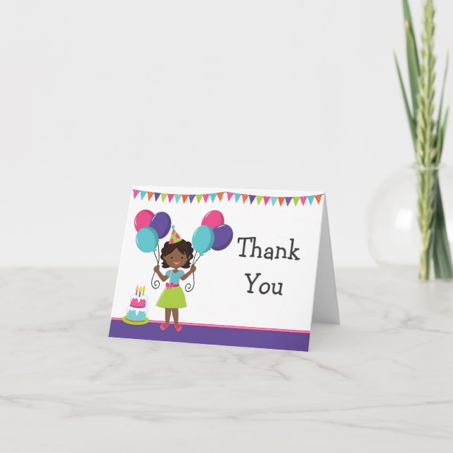 Merci de fête d'anniversaire de fille (Devant)