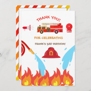 Merci de fête d'anniversaire du Camion d'incendie 