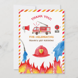 Merci de fête d'anniversaire du moteur d'incendie 