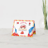 Merci de fête d'anniversaire du moteur d'incendie 