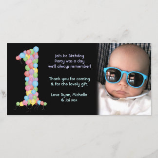 Merci de fête de 1er anniversaire de bébé Carte ph