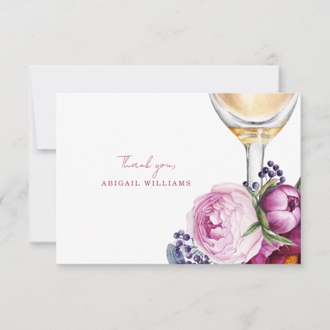 Merci de Fête des mariées de Champagne Rose Floral (Devant)