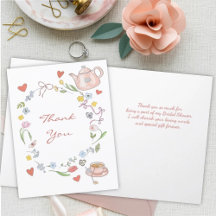 Merci de Fête des mariées de thé Whimsical tiré à