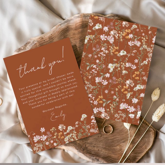 Merci de Fête des mariées Fleur sauvage orange brû (Créateur téléchargé)