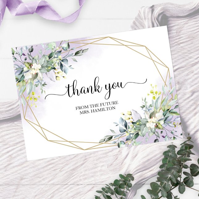 Merci de Fête des mariées géométrique vert (Créateur téléchargé)