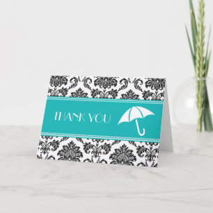 Merci de Fête des mariées noir et Turquoise