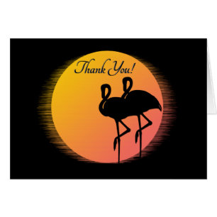 Merci de Flamants roses couché de soleil !
