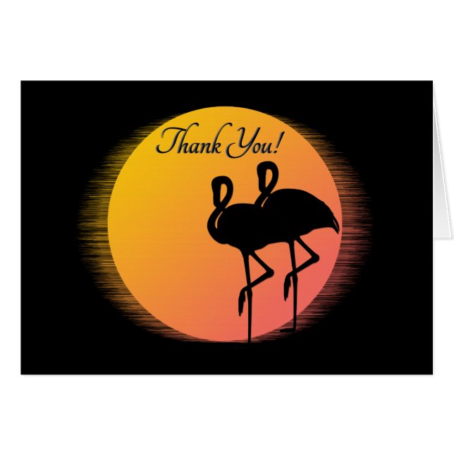 Merci de Flamants roses couché de soleil ! (Devant horizontal)