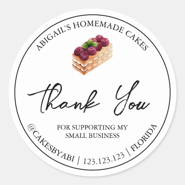 Merci de gâteau maison simple Étiquette (Devant)