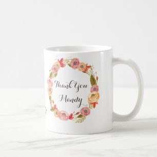 Merci de germe floral enseignant café Mug