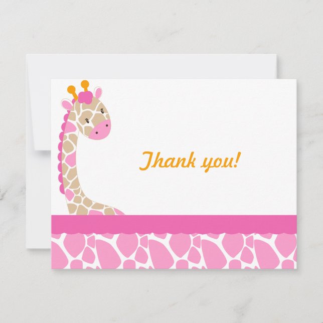 Merci de girafe de douceur de safari note-Rose (Devant)
